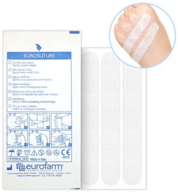 유로슈처 eurofarm 13x100mm 6strips 5매 피부봉합유지 의료용 테이프 부직포, 5개, 6개입
