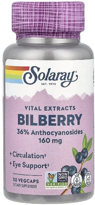 Solaray Vital Extracts 빌베리 베지 캡슐 30정 Solaray (솔라레이), 1개 - 쿠팡