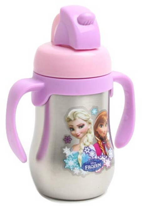겨울왕국 스텐 양수 빨대물통 245ml 빨대컵, 1개