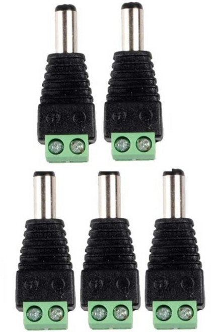 비디오테이프 usb변환 복원 5 쌍 DC 12V 수 암 커넥터 2.1x5.5mm 전원 플매트 카펫 러그 어댑터 잭 소켓 신호 색상 LED 스트립 CCTV 카메라, [01] 5pcs Male, 5pcs Male