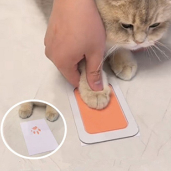 고양이 발바닥 도장찍기 기념남기기 발자국 스탬프, 1개, 핑크