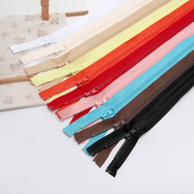 짱패브릭 60cm 3호 컬러풀 오픈형 비슬론 점퍼지퍼, 오렌지, 1개