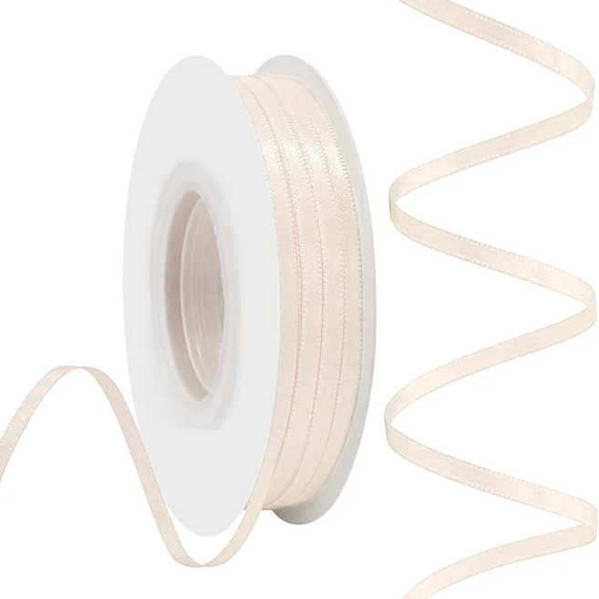 리에본 포장 리본끈 선물포장 얇은 리본, 1개, 43m, 아이보리