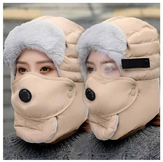 Connect LINK 아웃도어 고글 마스크일체형 귀달이 방한모자