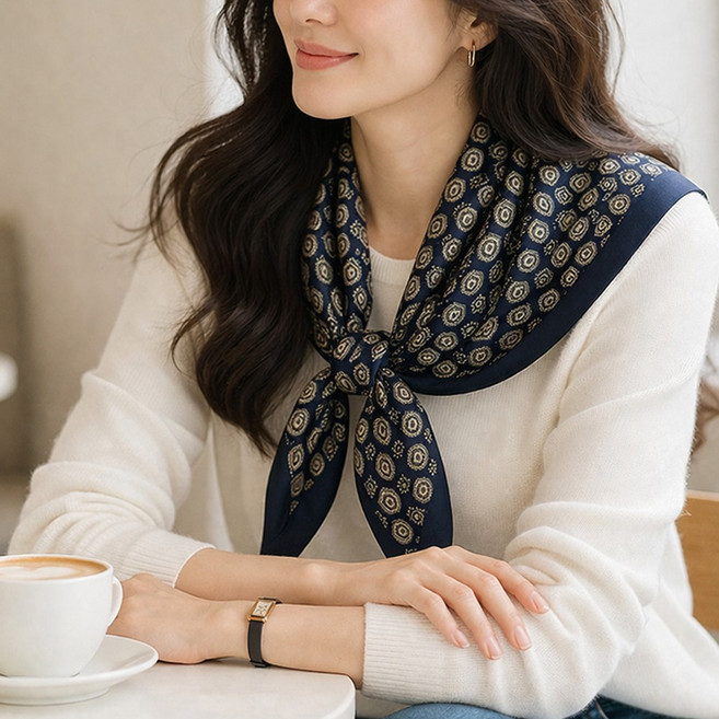 미디엄템포 와이드 삼각 숄 여성 스카프