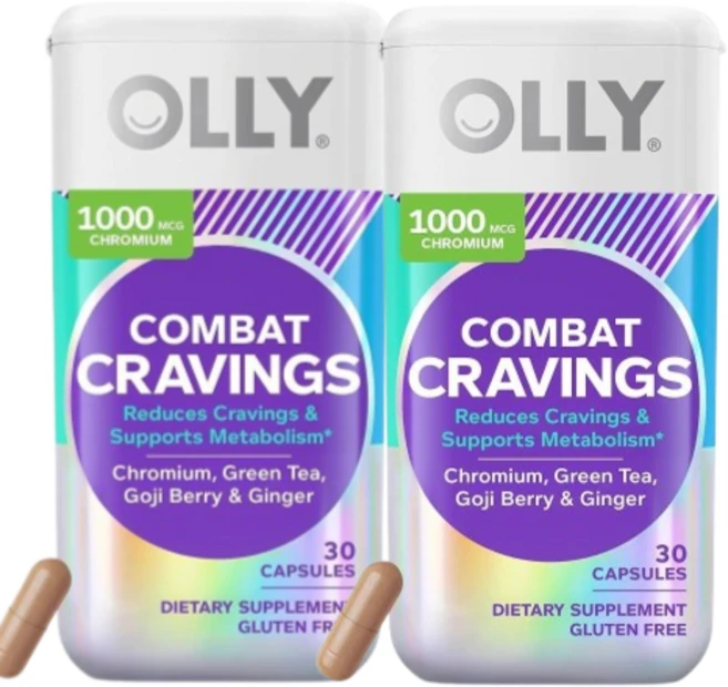 OLLY 컴배트 크래이빙 크로뮴 1000mcg 캡슐 30정 2개 - 쿠팡