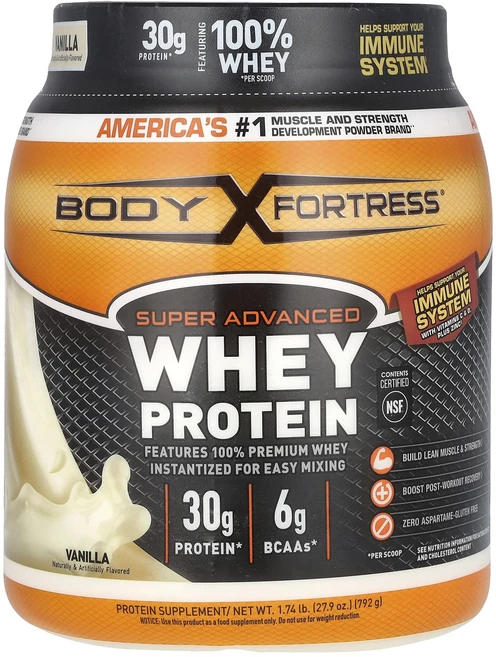 새해 건강을 선물하세요 Body Fortress 슈퍼 어드밴스드 유청 단백질 바닐라 792g(1.74lb) 특별관리진행, BodyFortress슈퍼어드밴스드유청단백질바닐라792, 1개, 792g - 쿠팡