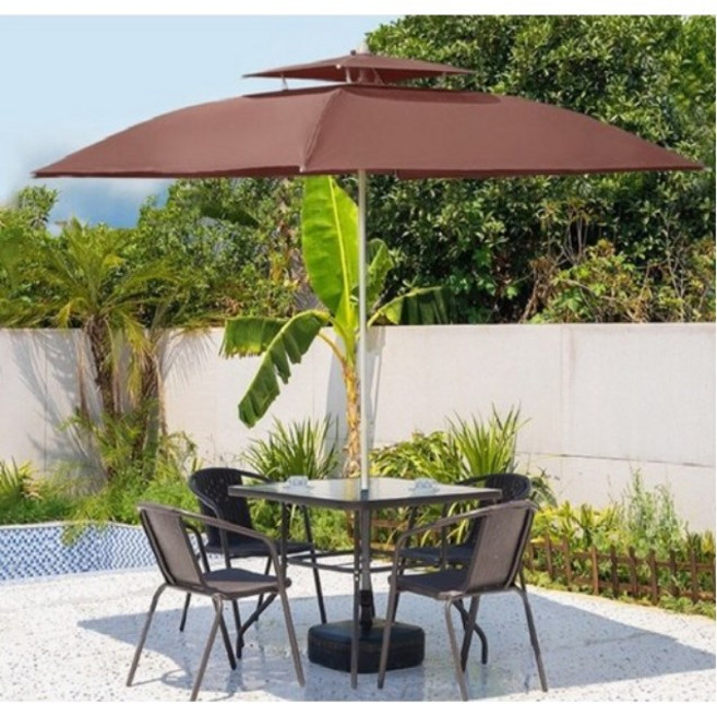 파라솔+전용가방 2층 사각 파라솔 대형 특대형 초특대형 파라솔, 커피