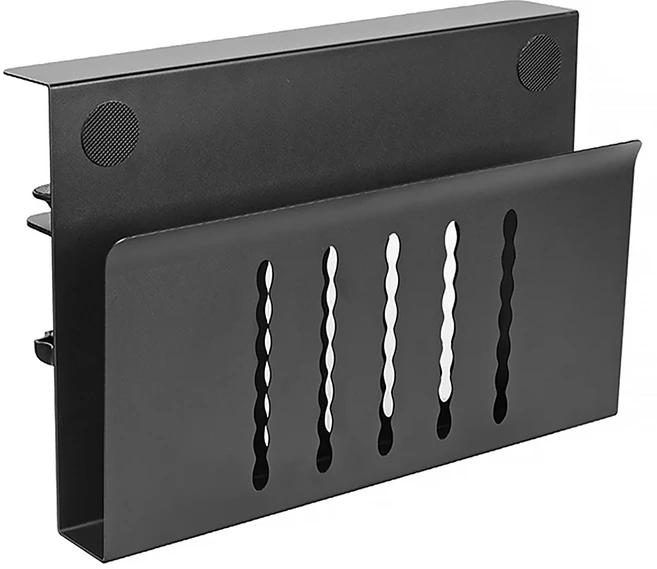 호환 책상 옆 수납 정리함 무타공 책상 아래 노트북 거치대 사무실/가정용 클램프형 책상 선반, 02 Black