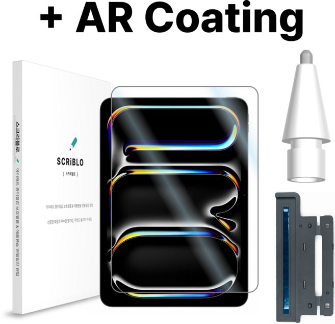 스크리블로(SCRiBLO) AR 아이패드 종이질감 보호 필름 / 펜팁, 1개, Clear