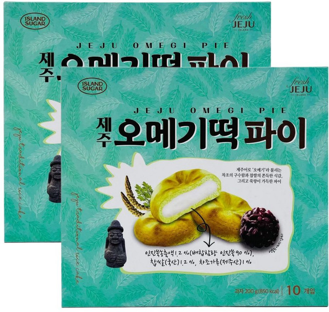 제주 오메기떡파이 번들형 쿠키 타르트 과자 사무실간식 여행 선물 기념품, 200g, 2박스