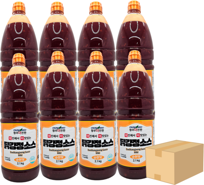 청우 더진한 닭강정 소스 순한맛, 2.1kg, 8개