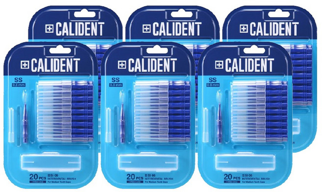 칼리덴트 치간칫솔 SS, 0.8mm, 20개입, 6개