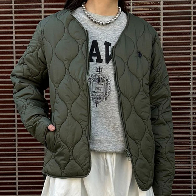 US POLO ASSN 폴로 여성 오버사이즈 퀼트 경량 패딩 자켓 점퍼