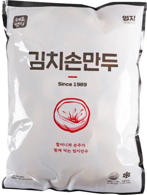 푸드올마켓_ 엄지 김치손만두 1.2kg/냉동, 1.2kg, 1개