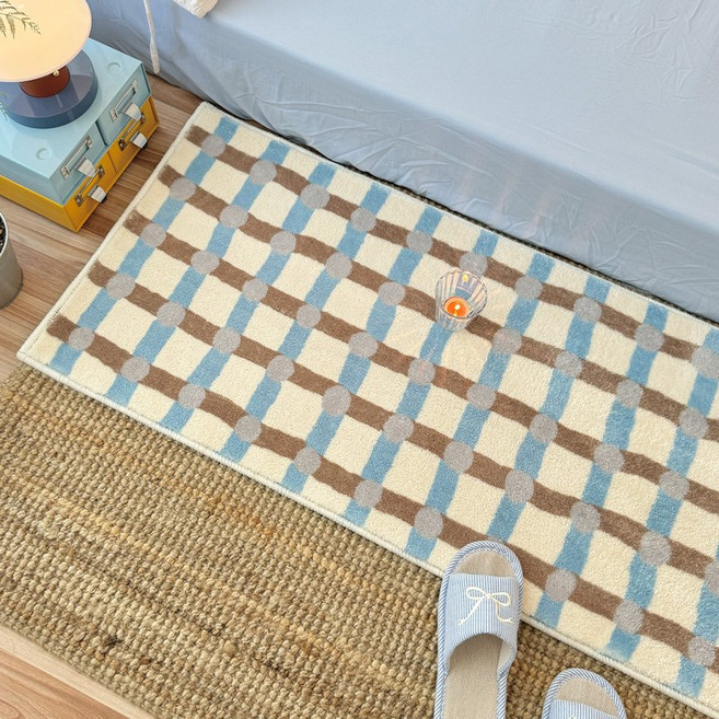 샤샤벨 소프트 그리드 미니 러그 침대 발매트 주방 매트 카페트