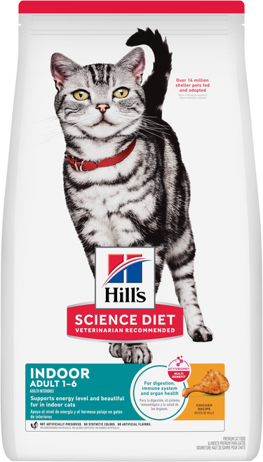 Hill's Science Diet 成貓室內專用雞肉配方貓糧, 1個, 1.58kg, CHICKEN