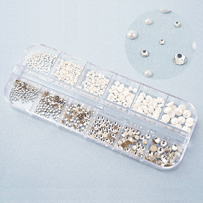 크리스탈 원형x반진주 12종 세트, 1개, 단품