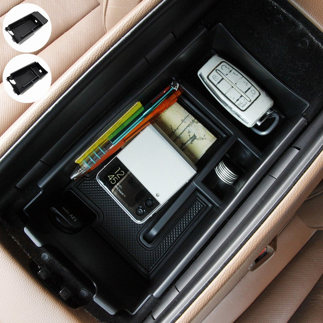 [모터스파이] 현대 제네시스 호환 G80 콘솔트레이 수납 정리 콘솔박스 빌트인 유 무, 콘솔트레이(빌트인O)