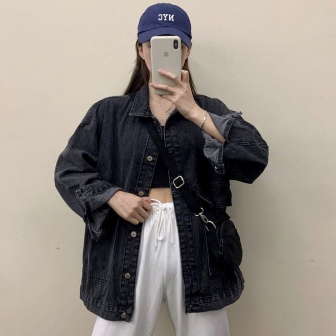 시크언니 오버핏 데님자켓 청자켓