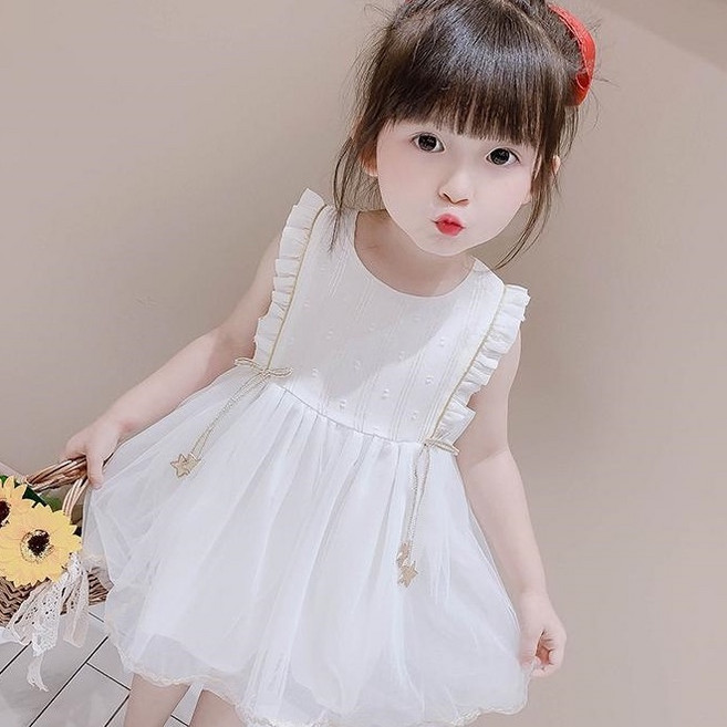 Arbea 女童連衣裙 公主風紗裙 夏季短袖洋裝