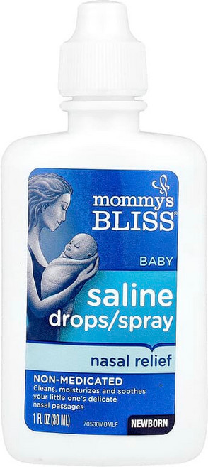 Mommy's Bliss 아기용 식염수 드롭/스프레이 비강 완화제 신생아 30ml(1fl oz) BAB-05164, 1