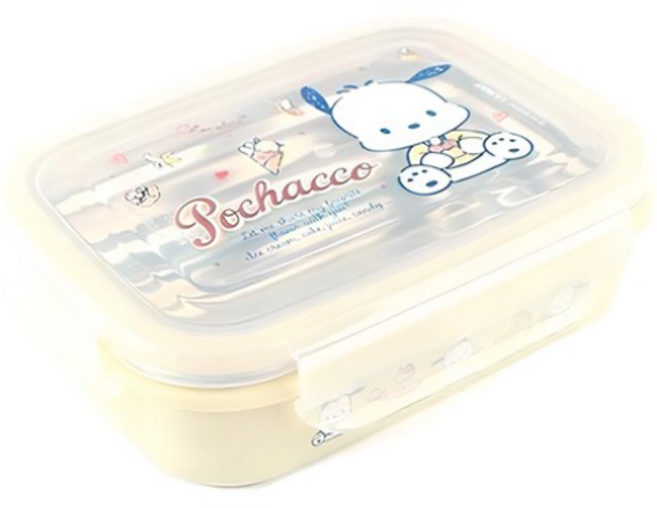 릴팡 산리오와친구들 밀폐 사각 스텐 1단 도시락, 포차코, 1개