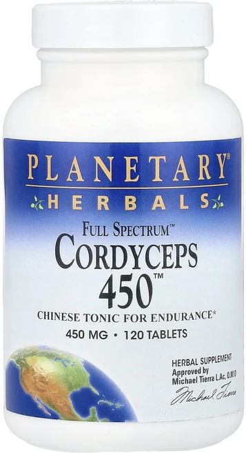 Planetary Herbals Full Spectrum™ Cordyceps 450™ 450mg 120정(1정당 225mg), Planetary Herbals Full Spec..., 1개, 120정 - 쿠팡
