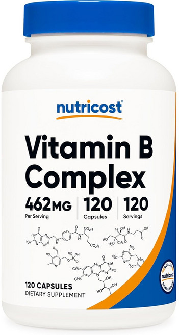 뉴트리코스트 비타민 B 콤플렉스 460mg 캡슐 240캡슐 1서빙 460mg 240회분 Vitamin B Complex Capsules [460 MG] [240 CAPS], 2개, 240정