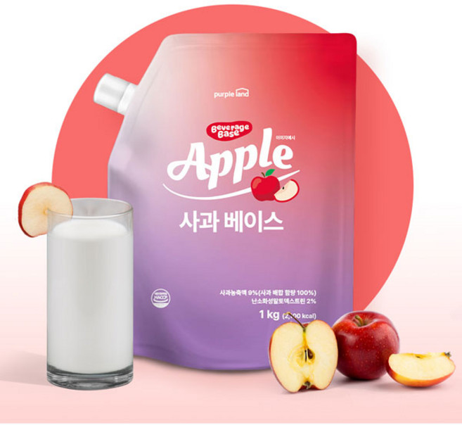 퍼플랜드 사과농축액 베이스 1kg 사과스무디 아이스티