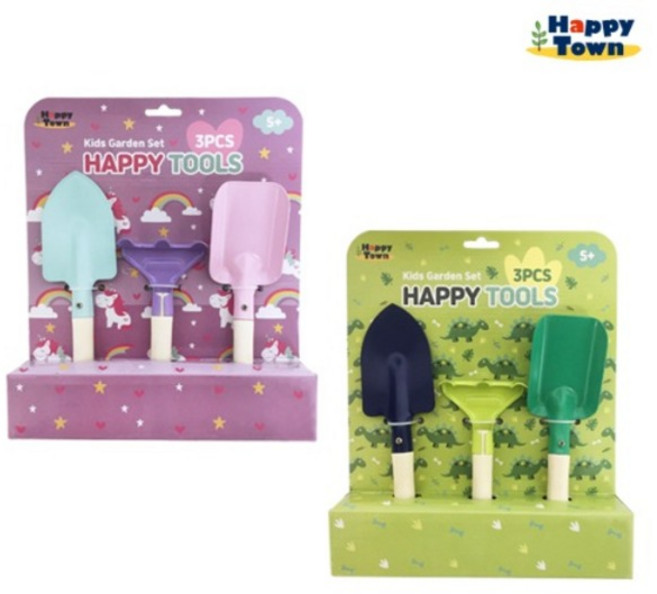 해피타운 해피툴즈 키즈가든 3P 세트 레이크 모종삽, 남아용, 1개