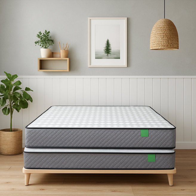 1인용 원룸 하드 허리에좋은 딱딱한 단단한 탄탄한 본넬 스프링 매트릭스 싱글 슈퍼싱글 더블 퀸 킹 바닥 침대 매트리스, 중간 부드러움, 24cm