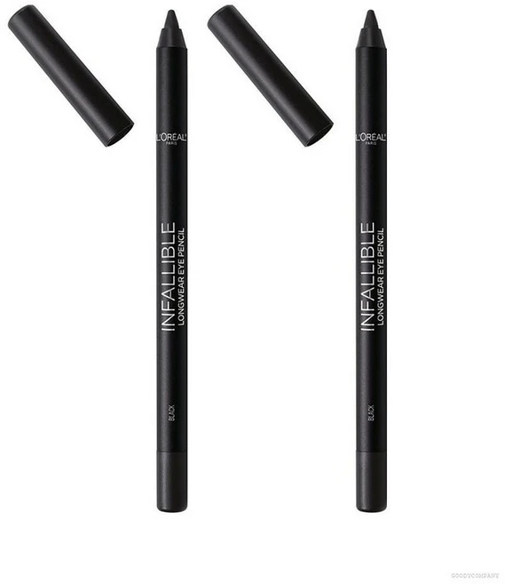 L'Oreal Paris 로레알파리 인펠러블 롱 웨어 아이펜슬, 2개, 블랙 - 쿠팡