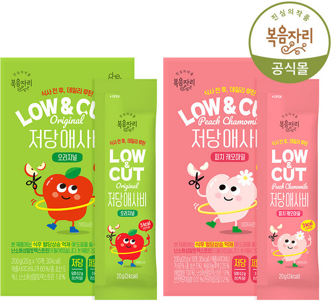 복음자리 저당 애사비 스틱 (오리지널+피치 캐모마일) 2종세트, 1개