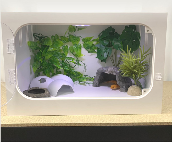 레오파드게코 포맥스사육장 453530 그라운드게코 사육장 도마뱀 양서류 케이지 (전등없는 사육장 사육장 단품), 포맥스사육장453530, 1개