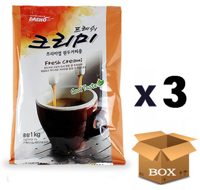 대호 프레쉬 크리미 프리미엄 원두커피용 프림 1kg, 3개, 1000L