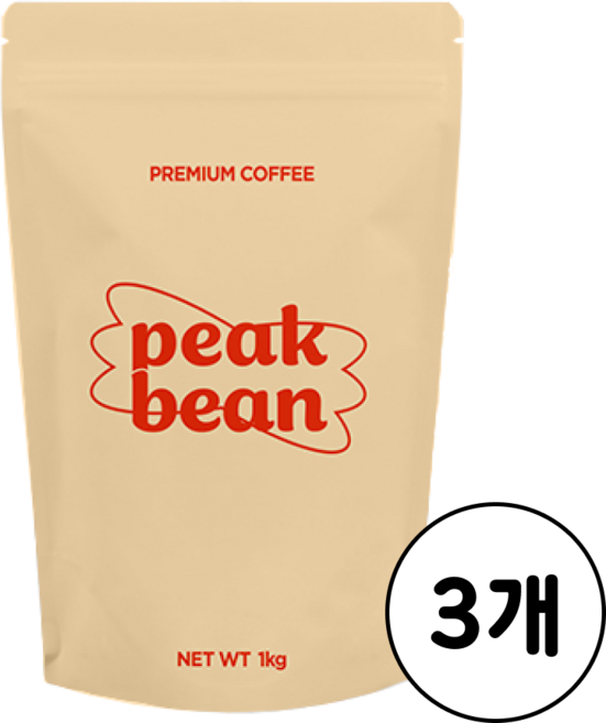피크빈 고소한 넛넛 블렌드 커피 원두, 3개, 1kg, 홀빈(분쇄안함)