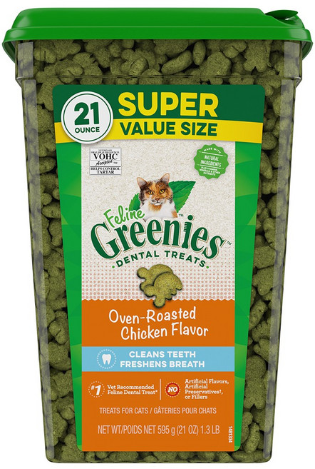 그리니즈 고양이 필라인 스낵, 닭고기 맛, 595g, 1개