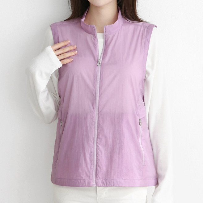 김영주스포츠 여성 에어라이트 윈드 베스트 KRWV60107 골프 등산 데일리 초경량 바람막이 집업 조끼