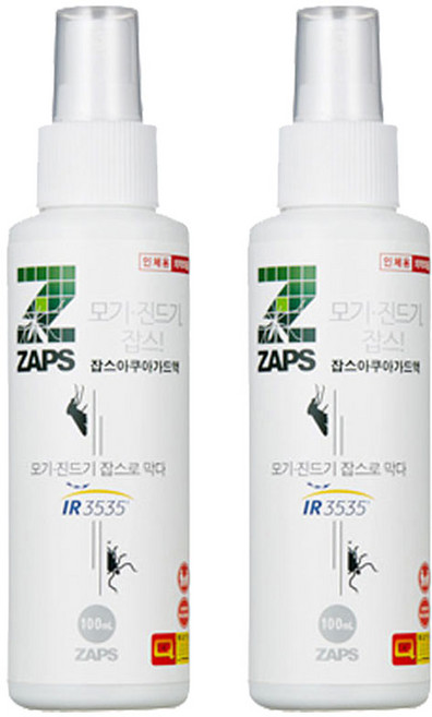 잡스 아쿠아가드액 100mlx2개 모기기피제 야생진드기 뎅기열 지카바이러스, 100ml, 1세트