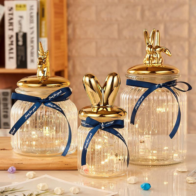 [우정의 증표] 소원병 종이학 DIY 세트 별접기 대형 유리병, 10. 대형 커플 토끼