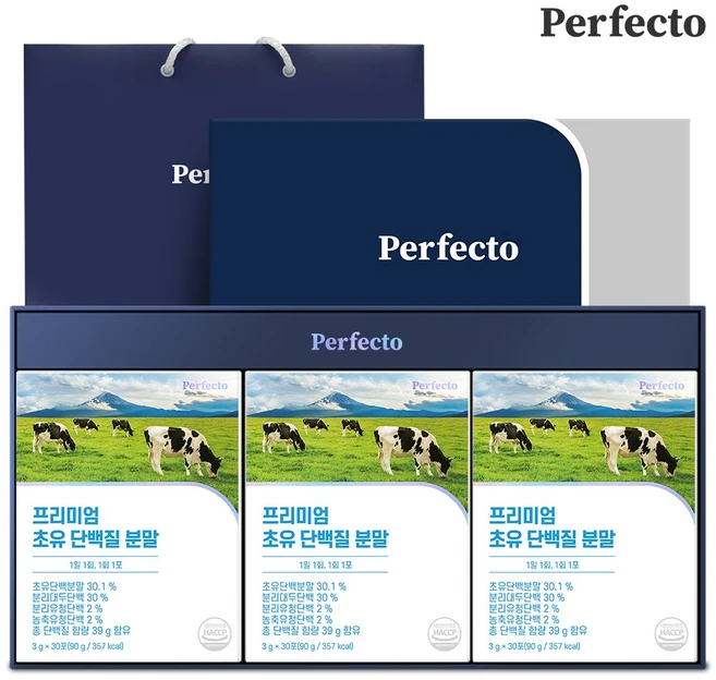 퍼펙토 프리미엄 초유 단백질 분말, 90g, 3개 - 쿠팡