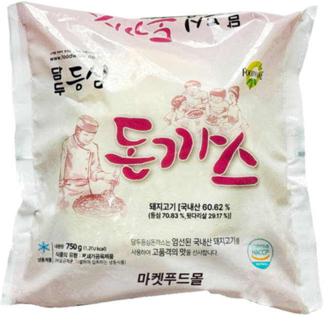 담두)등심돈까스 750g(150g5개), 750g