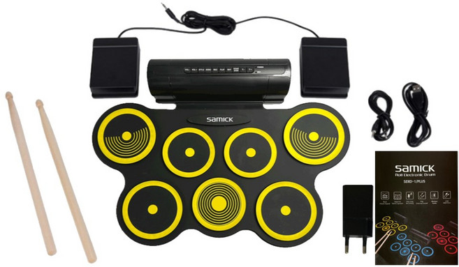 삼익악기 폴더블 롤 전자드럼패드 SERD-1PLUS, SERD-1PLUS(옐로우), 1개
