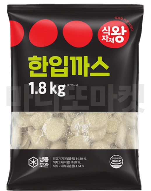 식자재왕 민찌 한입까스 1.8kg원산지: 상세설명참조, 2개, 1.8kg