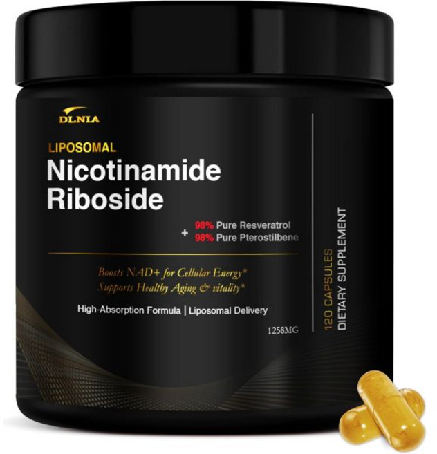 DLNIA NAD+ Supplement & NMN Alternative — Liposomal Nicotinamide Riboside (NR) 1258 mg with Resver, DLNIA NAD+ Supplement & NMN Al, 1개