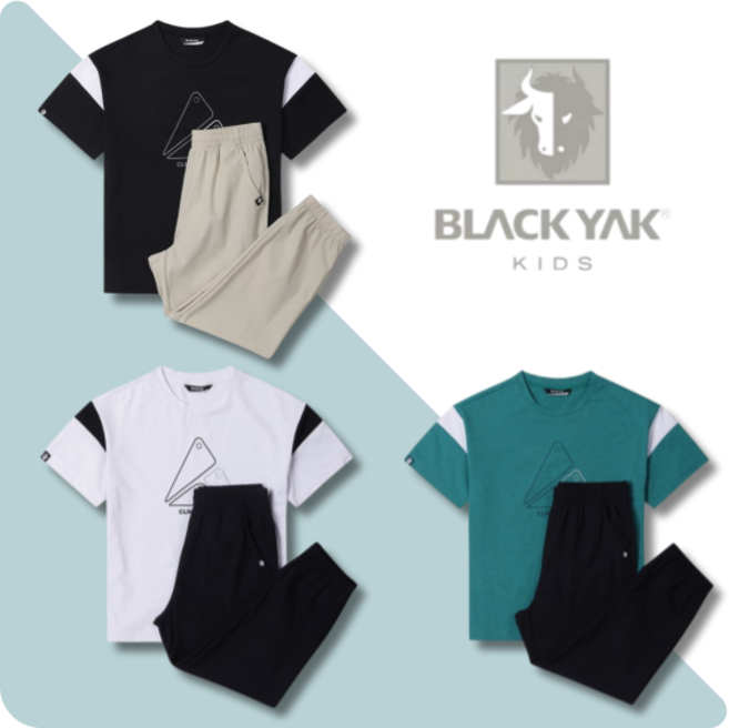블랙야크키즈 아동 반팔티 조거팬츠 상하복세트 신축성 청량한 터치감