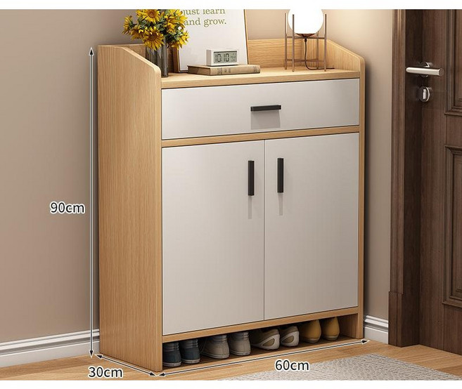 스타일닥터 원룸 아파트 신발장 현관 콘솔 수납장 선반 슬림, 오크화이트, 1개