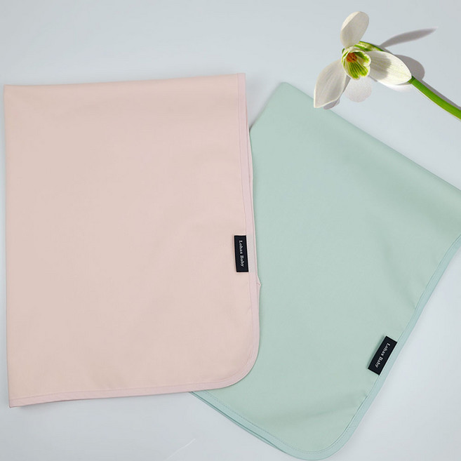 로하스베이비 실리콘방수요 신생아 유아 삶아사용 건조기사용 방수패드 아기 텐셀섬유, 핑크, 1개