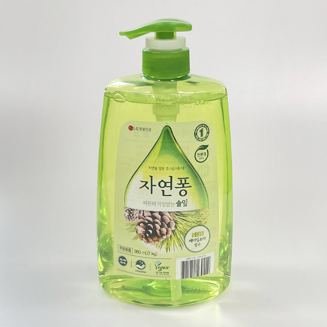 자연퐁 솔잎 주방세제 1kg (용기형) 식기세척 기름때제거 주방청소, 1개